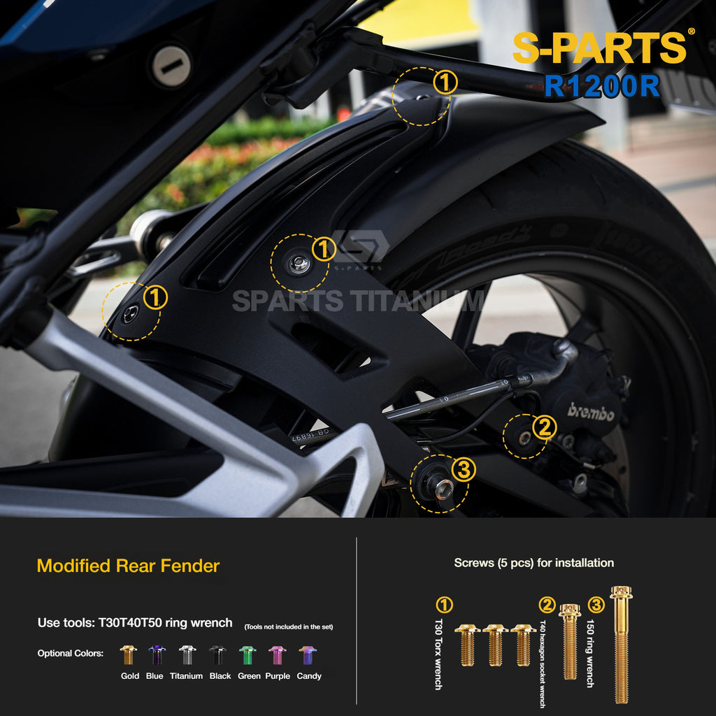 SPARTS Titanium Bolt Kit for BMW R1200R – Motorcycle Fastener Upgrade