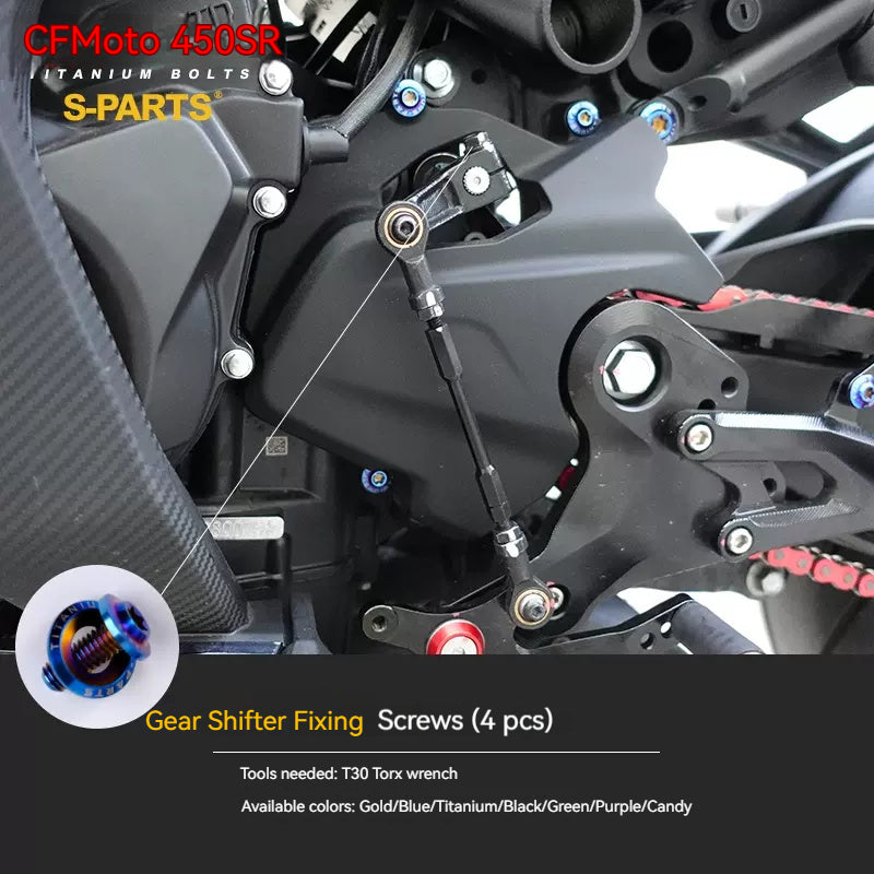SPARTS Titanium Bolt Kit for CFMOTO 450SR – TC4 Lightweight High-Strength Motorcycle Upgrade