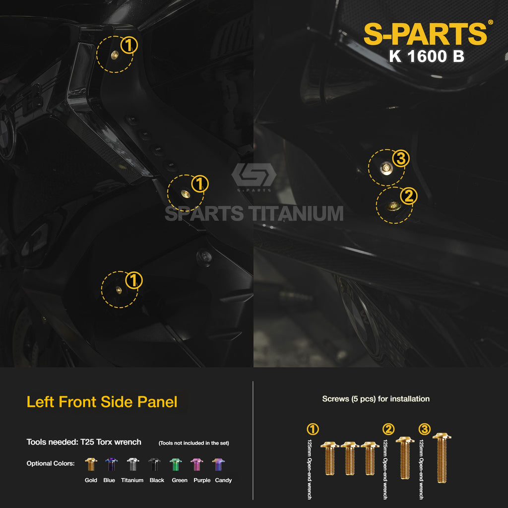 Titanium Alloy Bolts Compatible with BMW K1600B Motorcycle Upgrade Fasteners