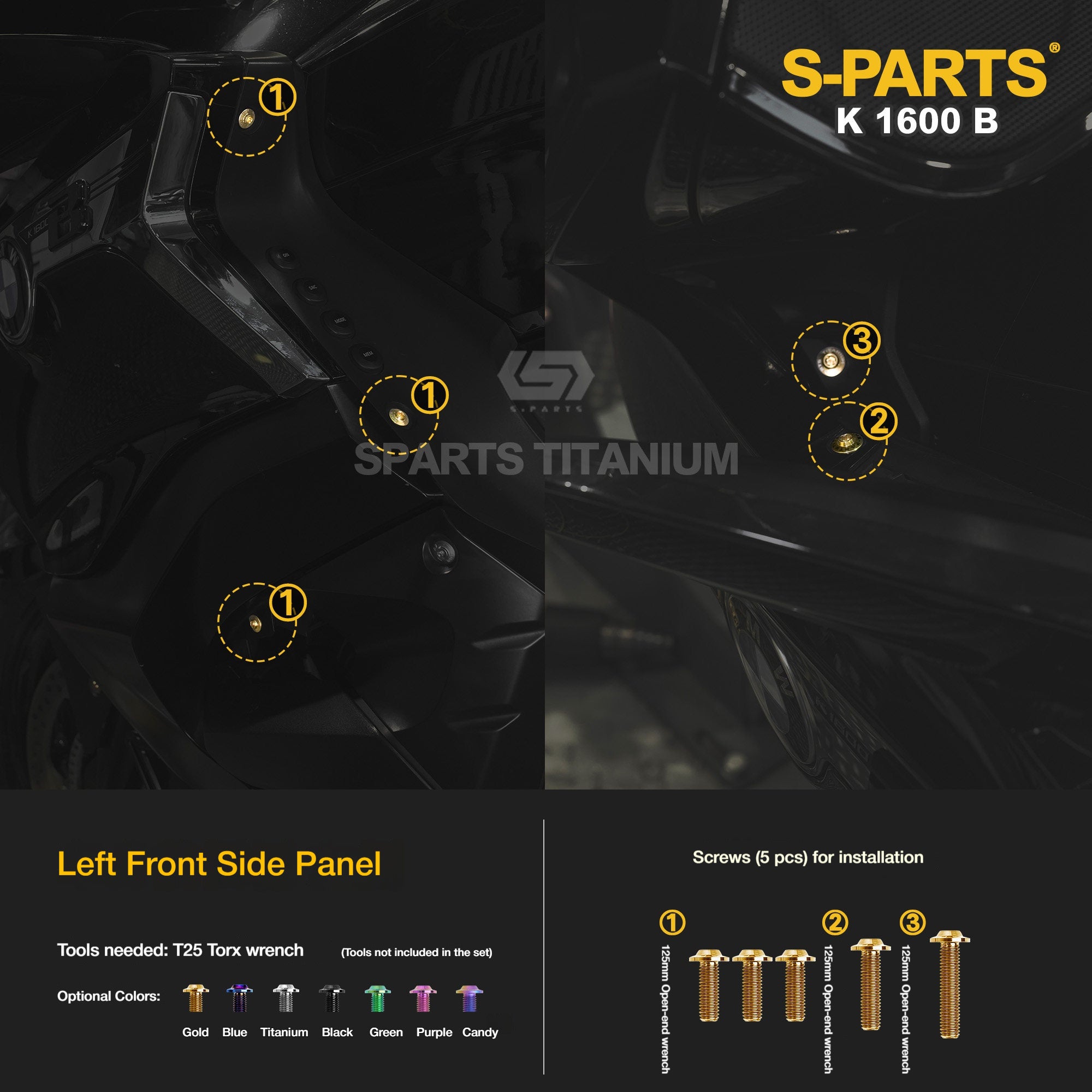 Titanium Alloy Bolts Compatible with BMW K1600B Motorcycle Upgrade Fasteners