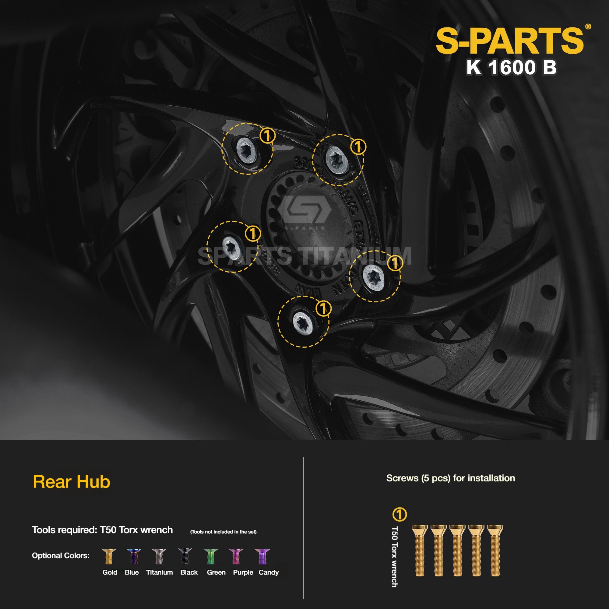 Titanium Alloy Bolts Compatible with BMW K1600B Motorcycle Upgrade Fasteners