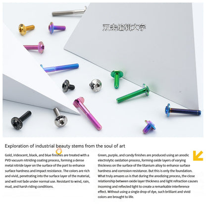 SPARTS A3 Series M6 Titanium Button Head Bolt D15 Grade TC4 | Motorcycle & E-Bike Upgrade Screw