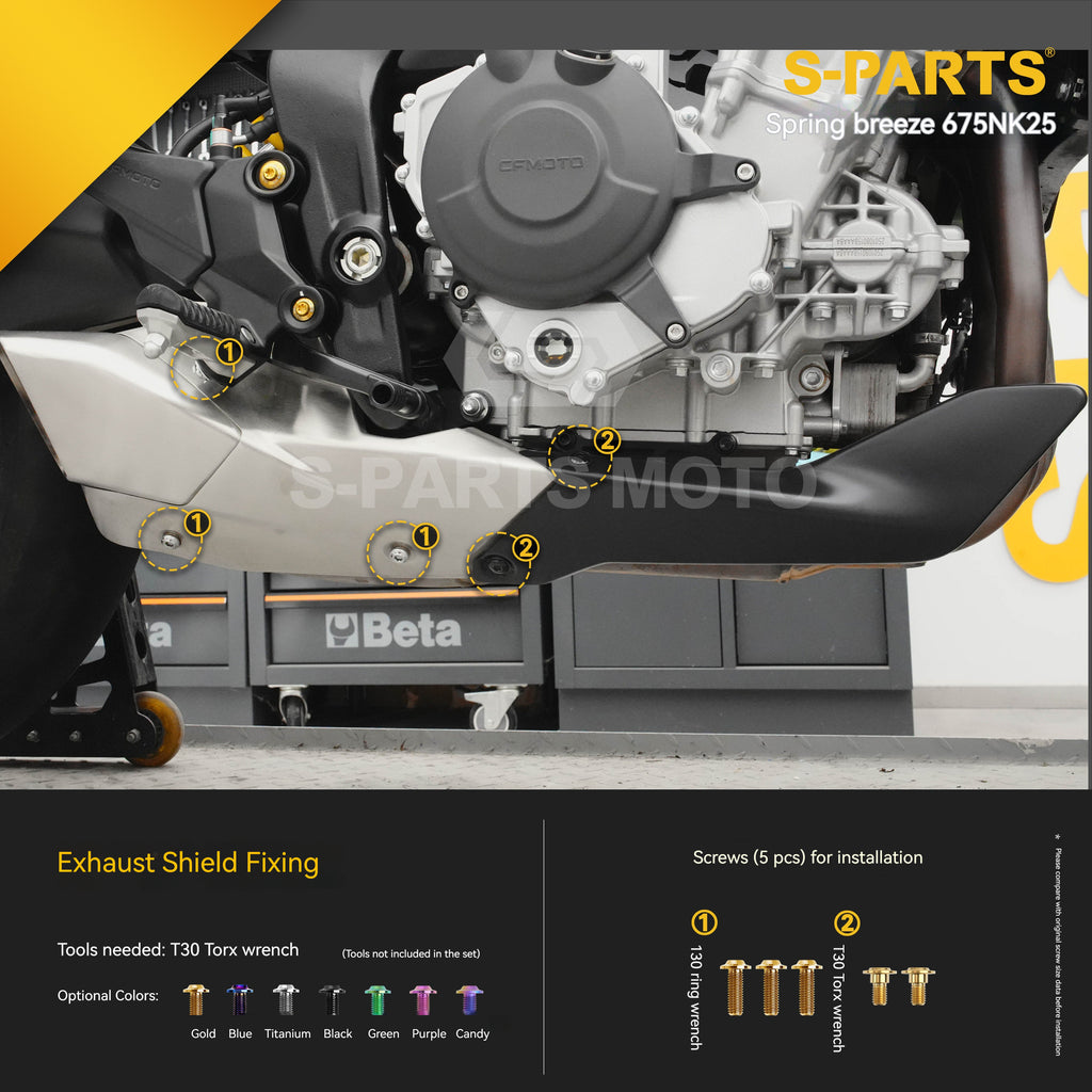 SPARTS Titanium Bolt Kit for CF Moto 675NK 2025 Motorcycle Upgrade