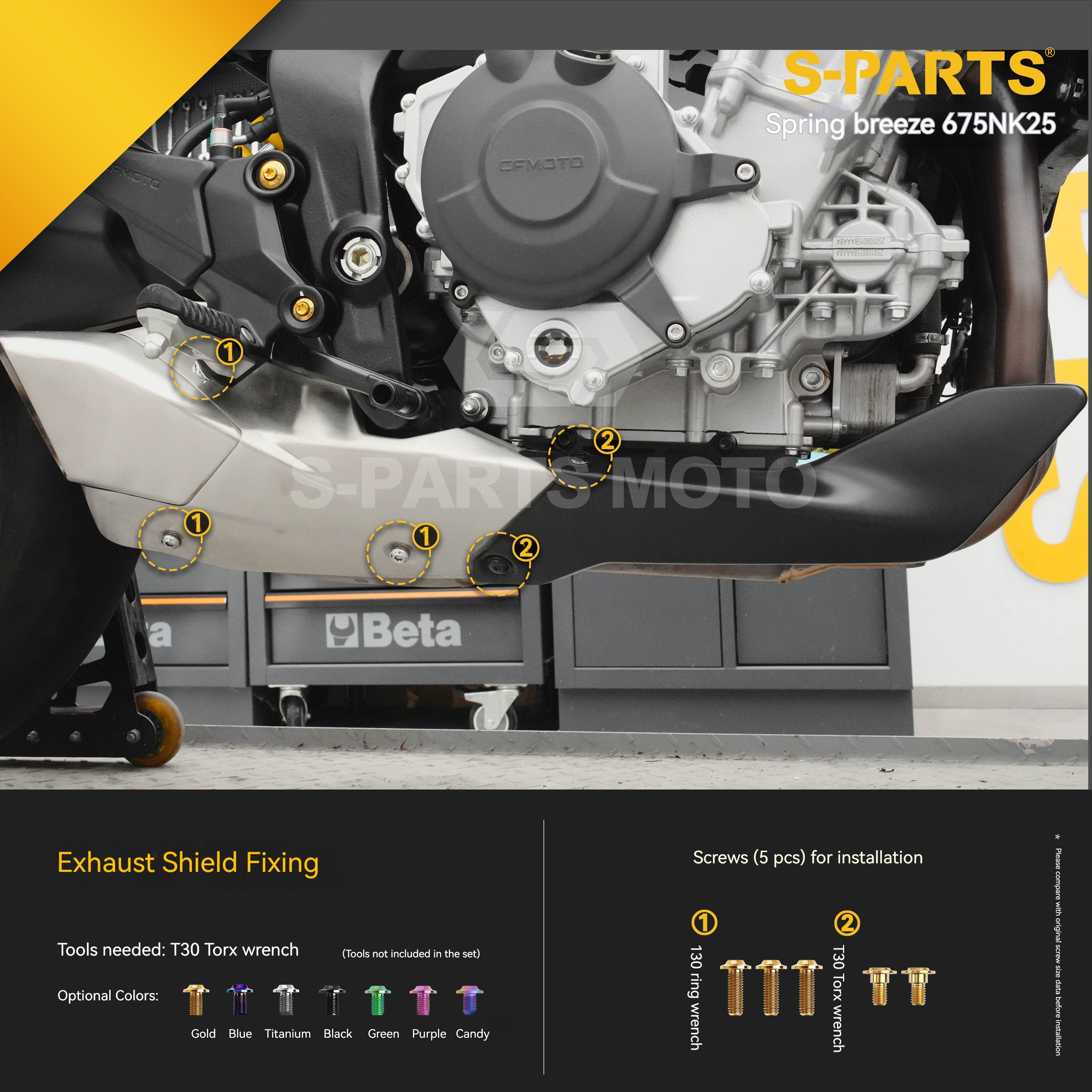 SPARTS Titanium Bolt Kit for CF Moto 675NK 2025 Motorcycle Upgrade