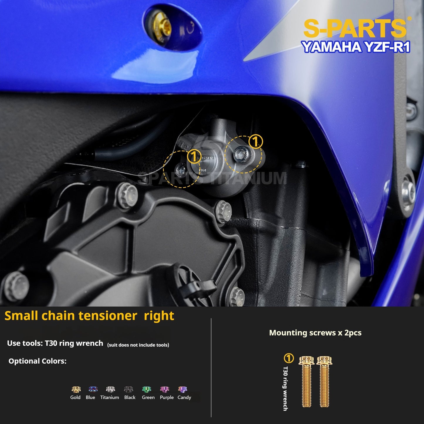 SPARTS Titanium Fasteners  for Yamaha YZF-R1 - Engine Covers, GBR Covers & Exhaust