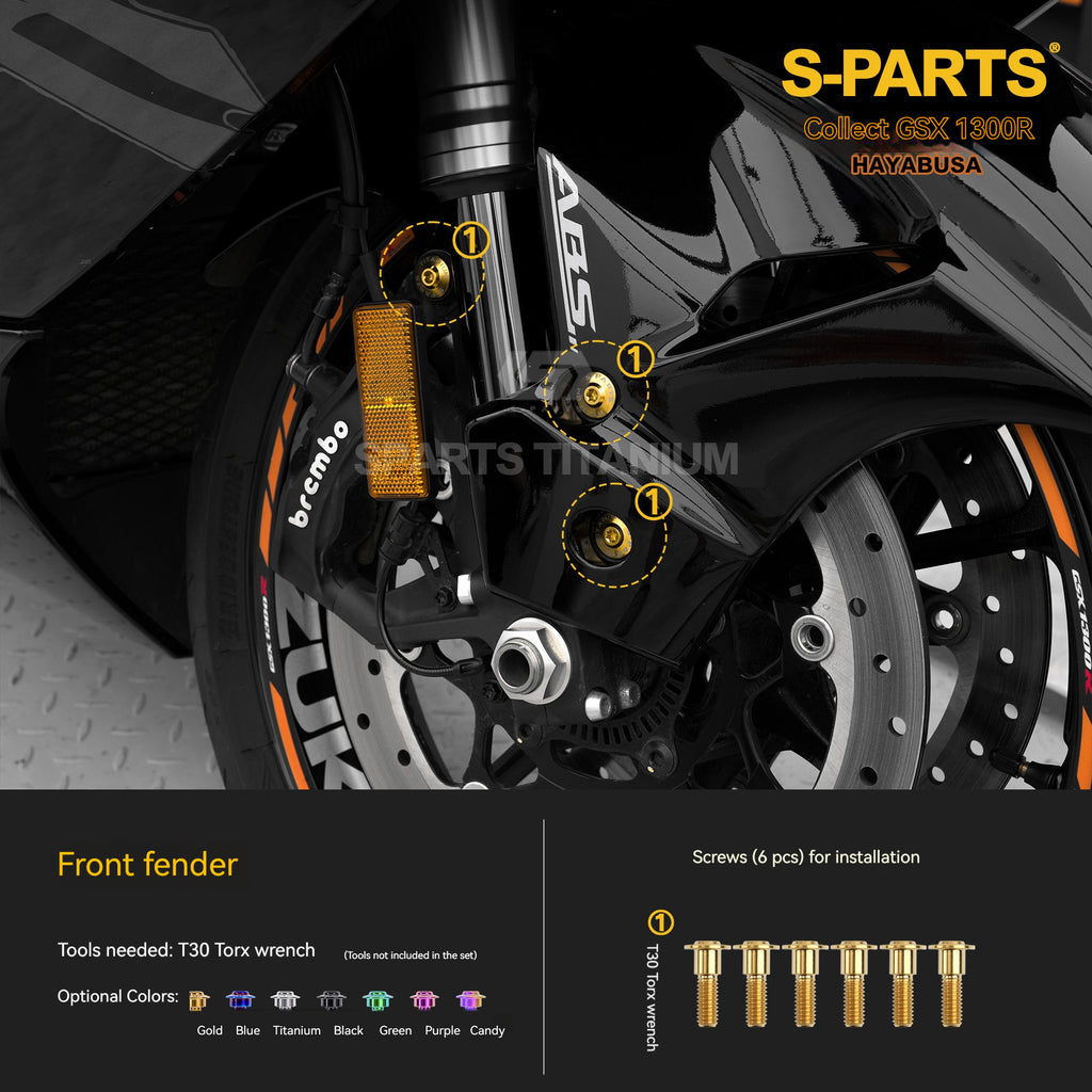 SPARTS Motorcycle Titanium Bolt Upgrade Kit for Suzuki GSX1300R Hayabusa