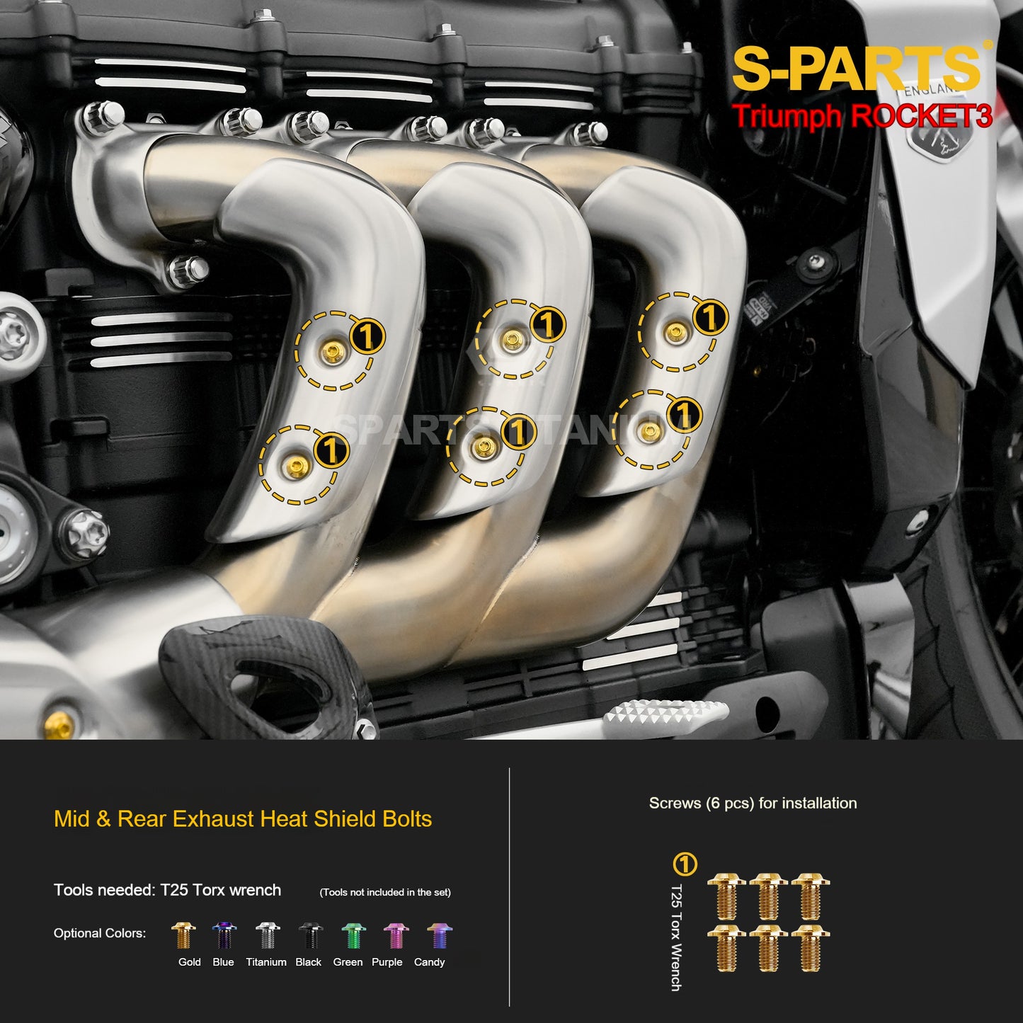 SPARTS Titanium Alloy Bolt Kit for Triumph Rocket 3 – Motorcycle Modification Screws