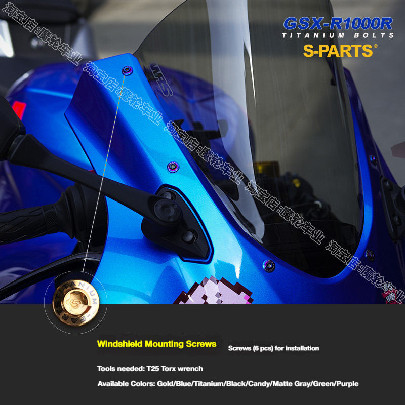 SPARTS TC4 Titanium Bolt Kit for SUZUKI GSX-R1000R – Full Bike & Modified Parts Fastening Upgrade