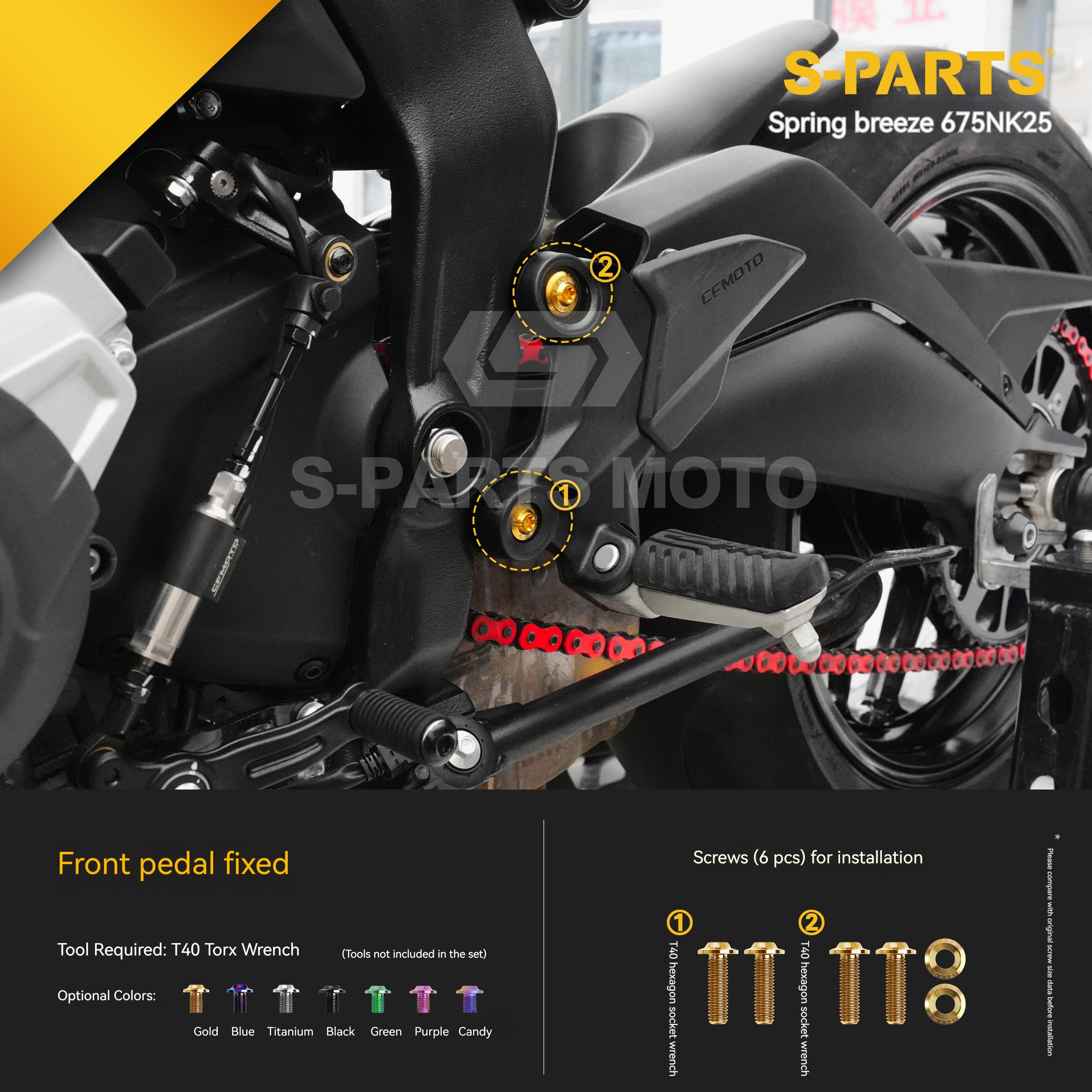 SPARTS Titanium Bolt Kit for CF Moto 675NK 2025 Motorcycle Upgrade