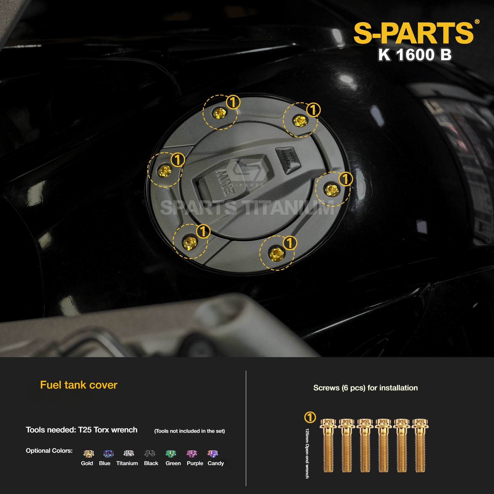 Titanium Alloy Bolts Compatible with BMW K1600B Motorcycle Upgrade Fasteners