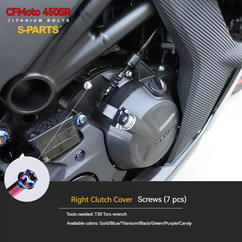 SPARTS Titanium Bolt Kit for CFMOTO 450SR – TC4 Lightweight High-Strength Motorcycle Upgrade