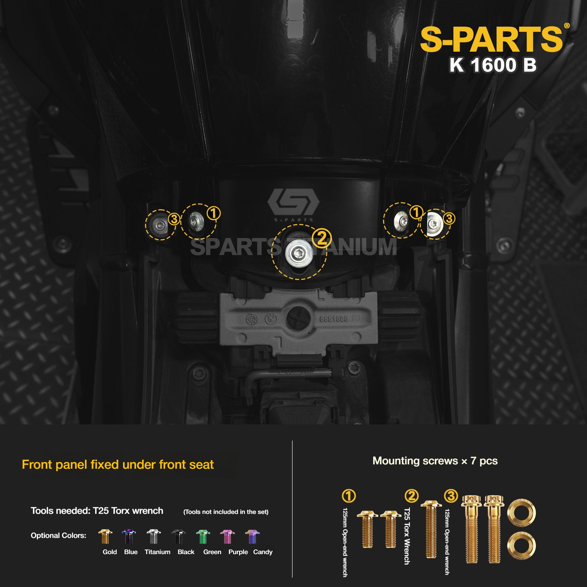 Titanium Alloy Bolts Compatible with BMW K1600B Motorcycle Upgrade Fasteners