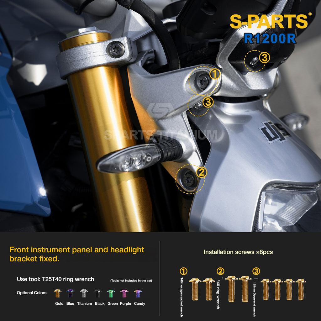 SPARTS Titanium Bolt Kit for BMW R1200R – Motorcycle Fastener Upgrade