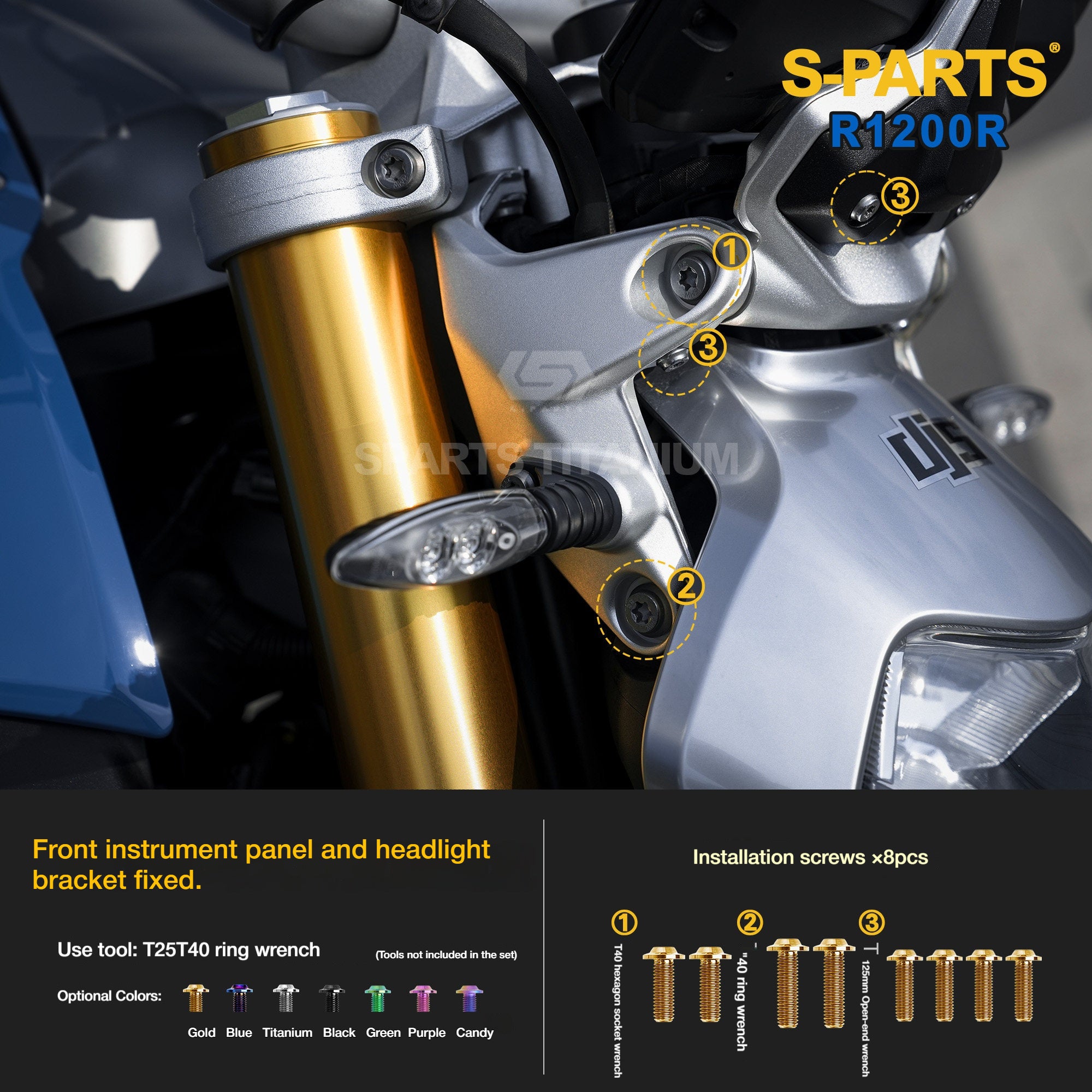 SPARTS Titanium Bolt Kit for BMW R1200R – Motorcycle Fastener Upgrade