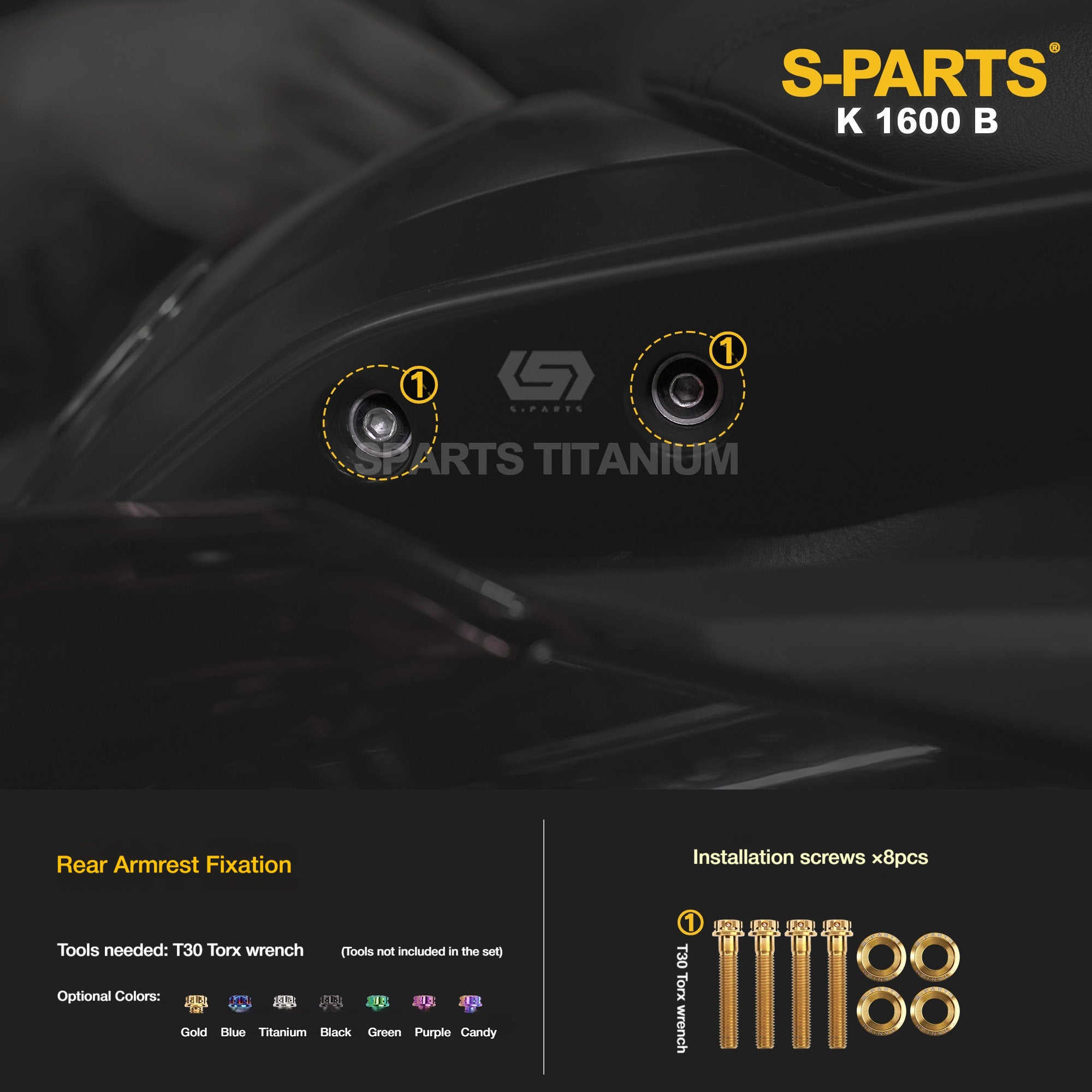 Titanium Alloy Bolts Compatible with BMW K1600B Motorcycle Upgrade Fasteners