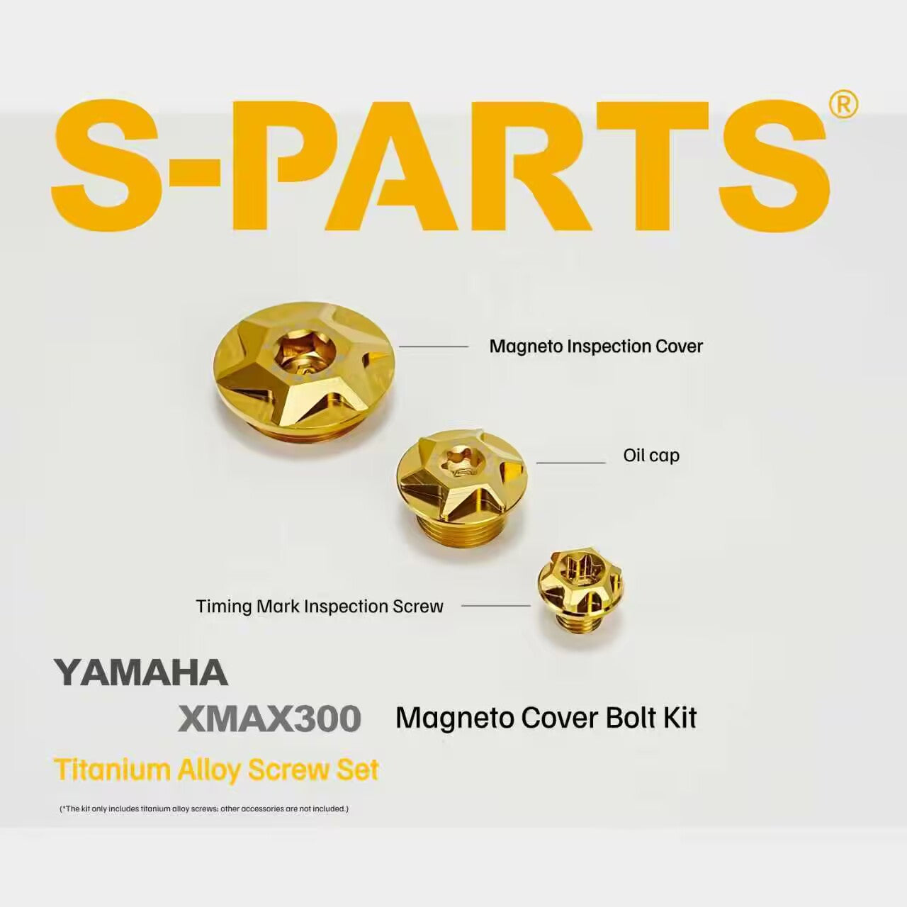 SPARTS Yamaha XMAX300 Titanium Alloy Bolts Stator Cover & Oil Cap Motorcycle Modification Kit