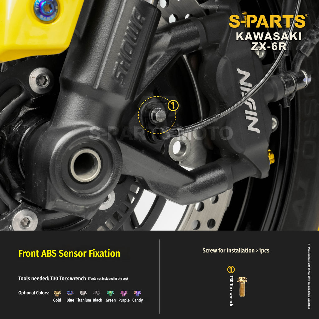 SPARTS Motorcycle Titanium Bolt Upgrade – S-Grade TC4 Bolt Kit for Kawasaki ZX-6R