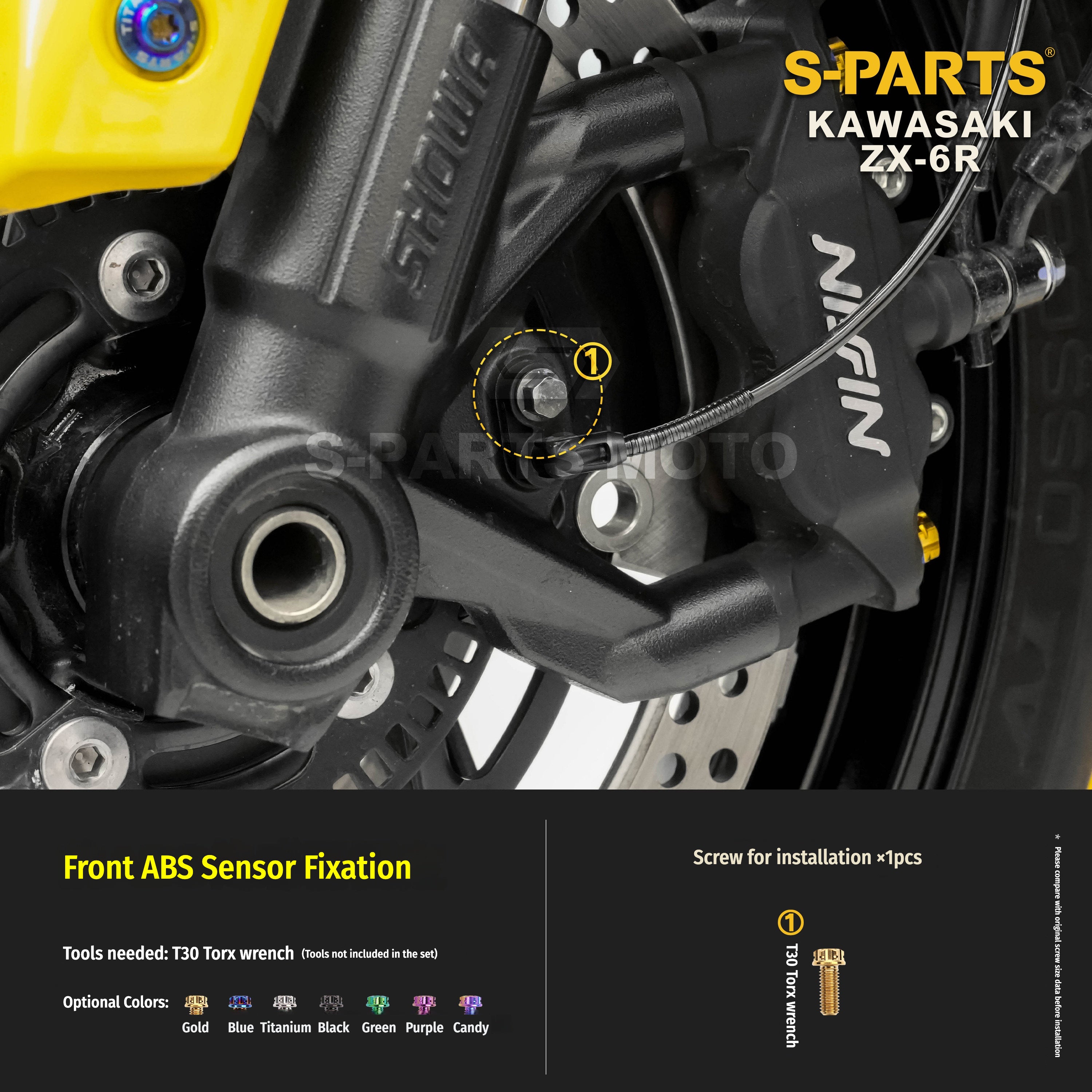 SPARTS Motorcycle Titanium Bolt Upgrade – S-Grade TC4 Bolt Kit for Kawasaki ZX-6R