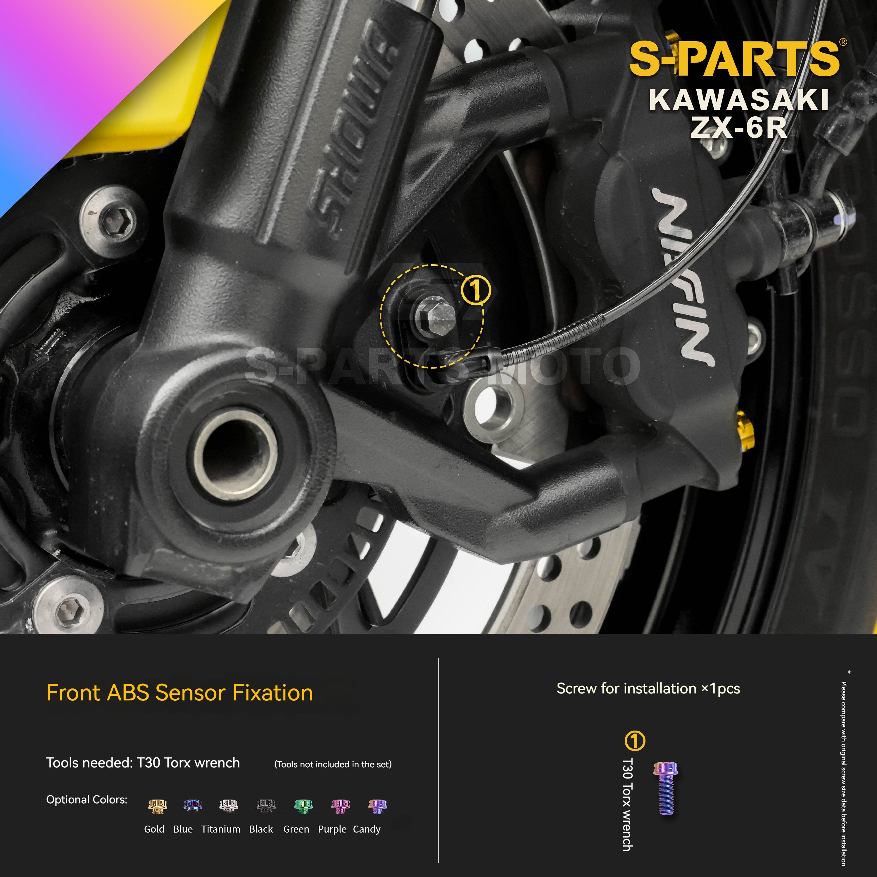 SPARTS Motorcycle Titanium Bolt Upgrade – S-Grade TC4 Bolt Kit for Kawasaki ZX-6R