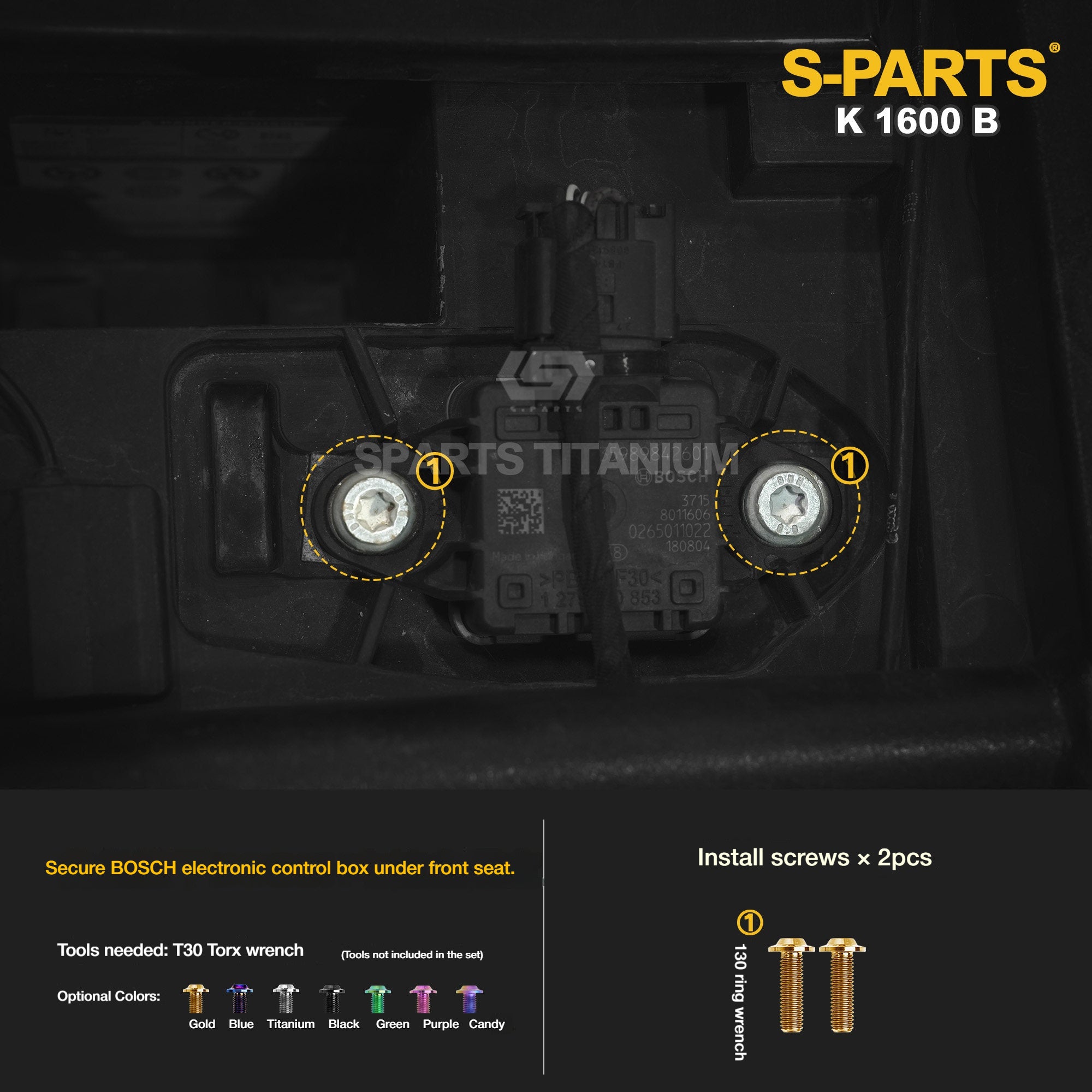 Titanium Alloy Bolts Compatible with BMW K1600B Motorcycle Upgrade Fasteners