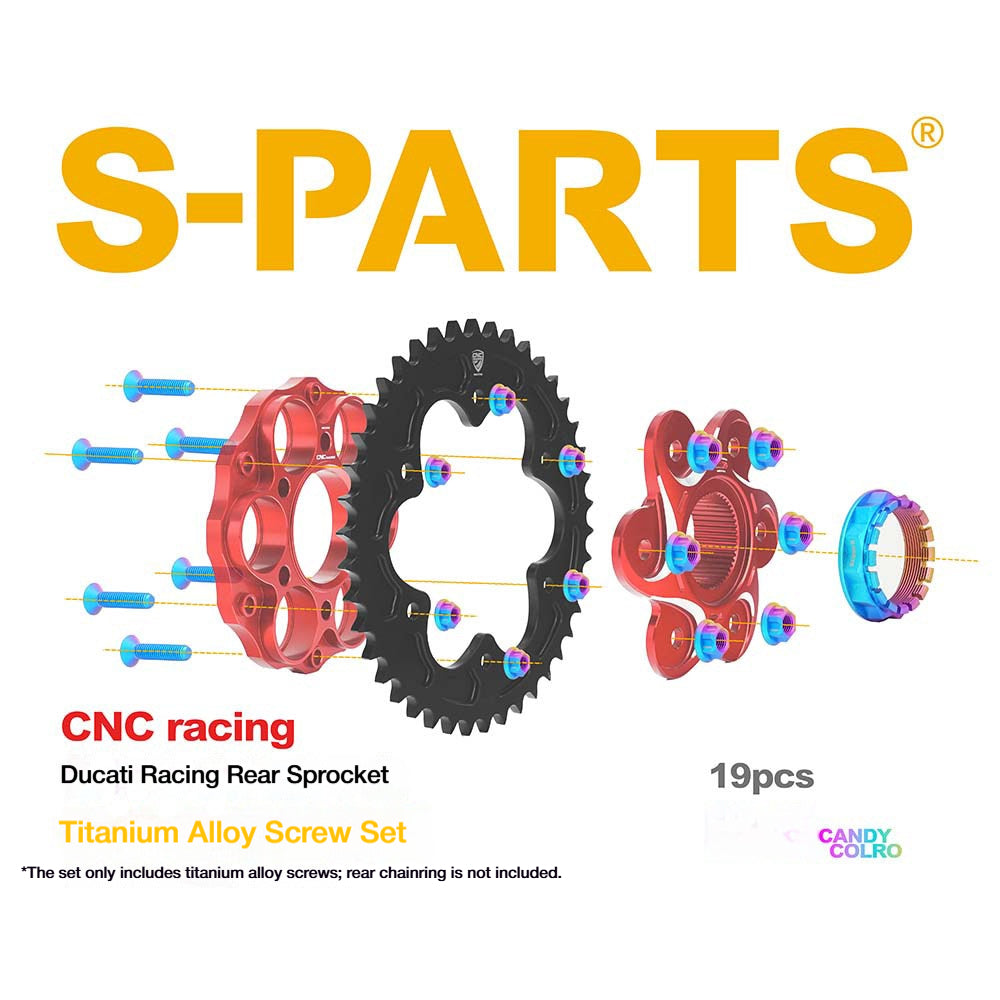 SPARTS CNC RACING Titanium Rear Sprocket Bolt & Nut Kit for Ducati