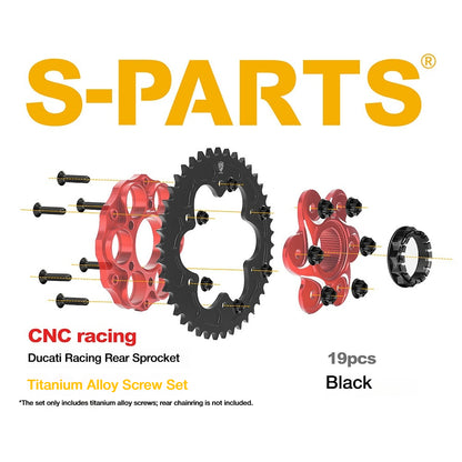 SPARTS CNC RACING Titanium Rear Sprocket Bolt & Nut Kit for Ducati
