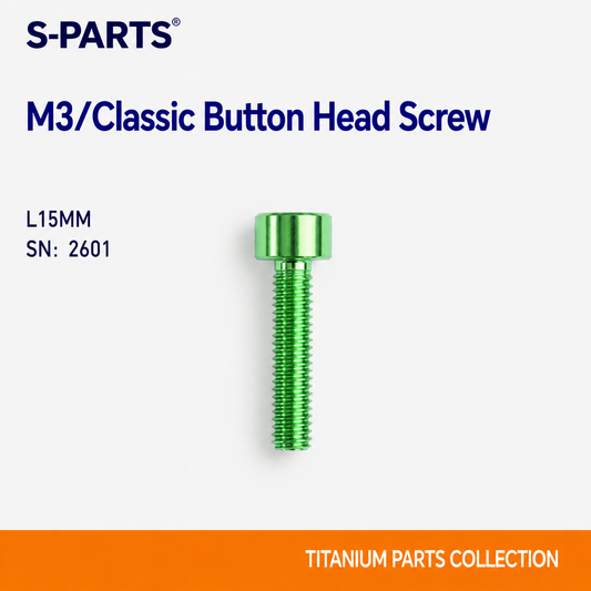SPARTS M3 L6-20 Classic Button Head Green Titanium Bolt