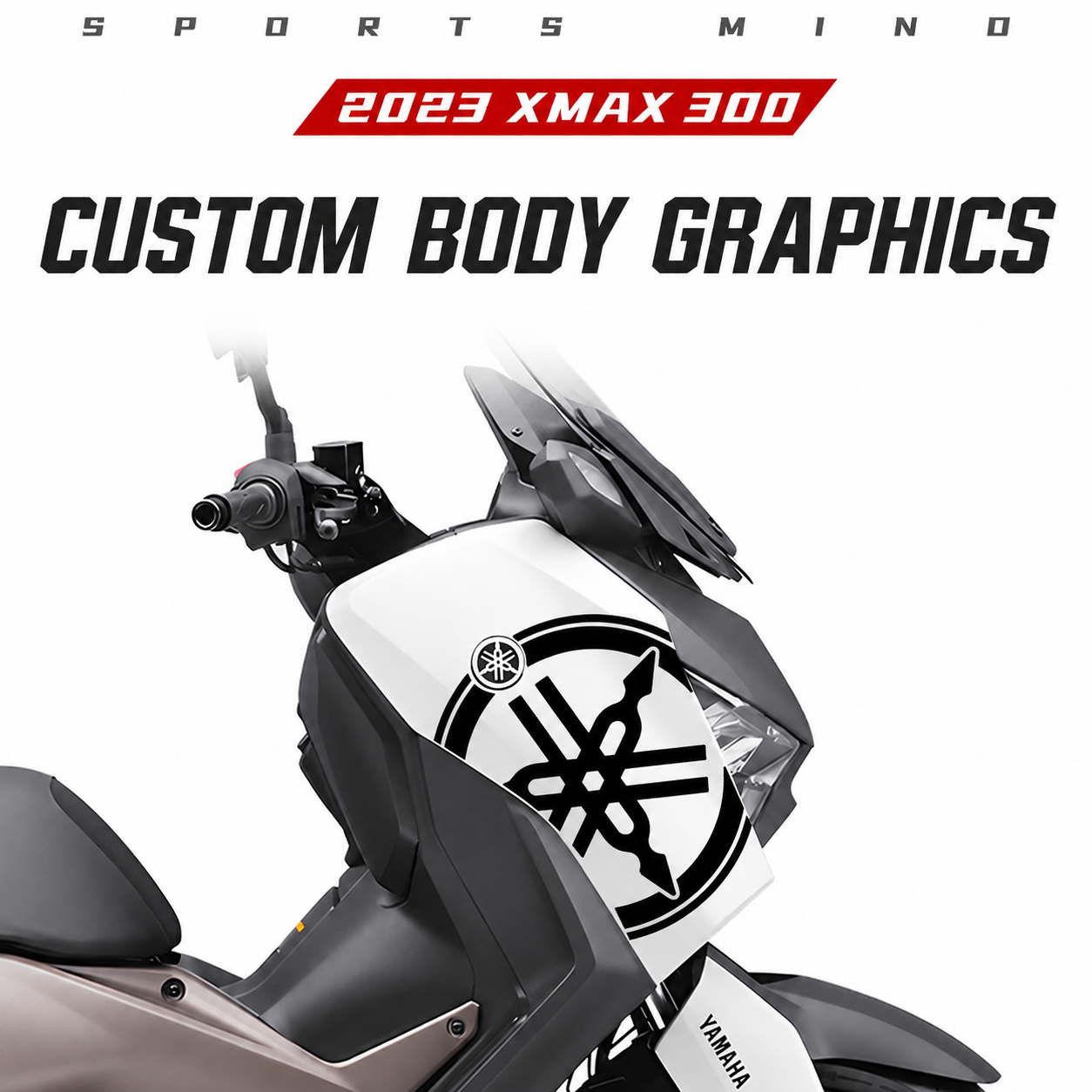 2023 Yamaha XMAX 300 Tuning Fork Graphics Waterproof Motorcycle Decal Kit