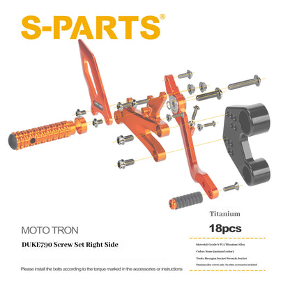 SPARTS TC4 Titanium Bolts for MOTO TRON Footpeg Riser | KTM Duke 790 Motorcycle Upgrade