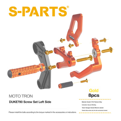 SPARTS TC4 Titanium Bolts for MOTO TRON Footpeg Riser | KTM Duke 790 Motorcycle Upgrade