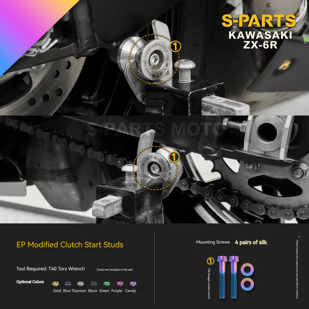 SPARTS Motorcycle Titanium Bolt Upgrade – S-Grade TC4 Bolt Kit for Kawasaki ZX-6R