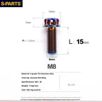 S-PARTS STAN M8 A3 Series Titanium Bolts – Standard Head TC4 Fasteners for Motorcycle & E-Motorcycle