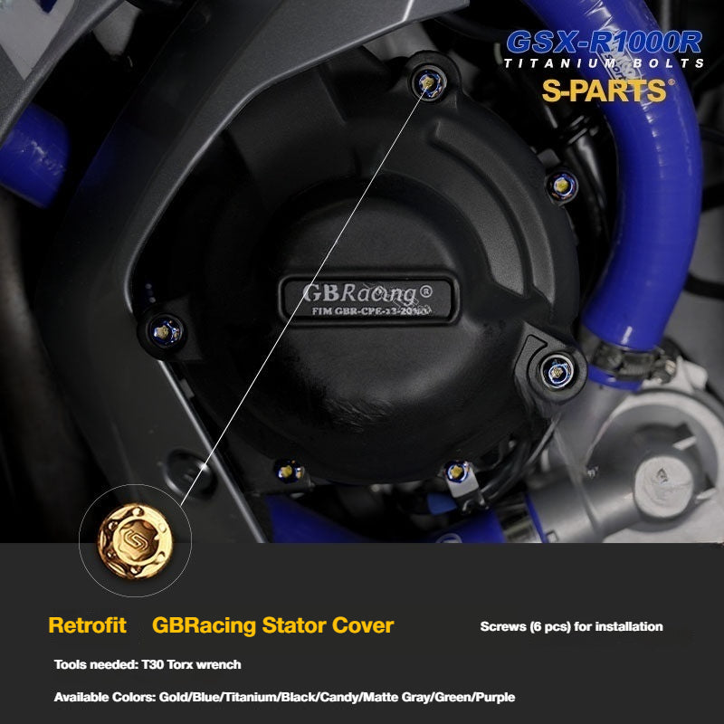 SPARTS TC4 Titanium Bolt Kit for SUZUKI GSX-R1000R – Motorcycle Titanium Bolt Upgrade