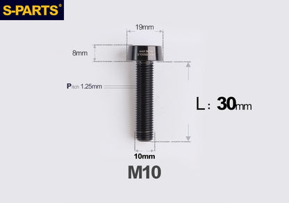SPARTS M10 D19 P1.25 Titanium Security Bolt – Brake Caliper Locking Screw for Motorcycle