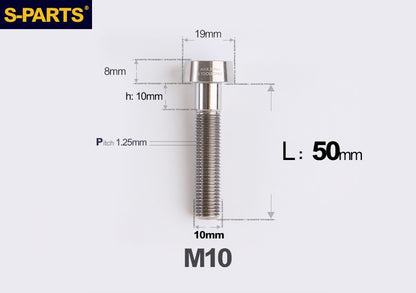 SPARTS M10 D19 P1.25 Titanium Security Bolt – Brake Caliper Locking Screw for Motorcycle