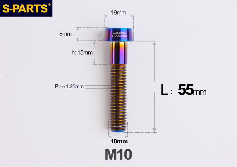 SPARTS M10 D19 P1.25 Titanium Security Bolt – Brake Caliper Locking Screw for Motorcycle