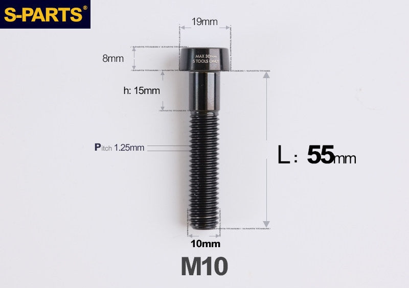 SPARTS M10 D19 P1.25 Titanium Security Bolt – Brake Caliper Locking Screw for Motorcycle