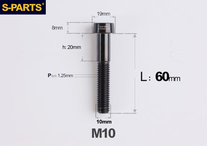 SPARTS M10 D19 P1.25 Titanium Security Bolt – Brake Caliper Locking Screw for Motorcycle