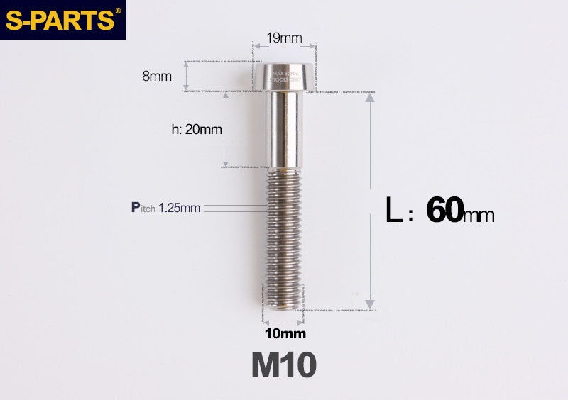 SPARTS M10 D19 P1.25 Titanium Security Bolt – Brake Caliper Locking Screw for Motorcycle