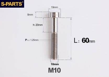 SPARTS M10 D19 P1.25 Titanium Security Bolt – Brake Caliper Locking Screw for Motorcycle