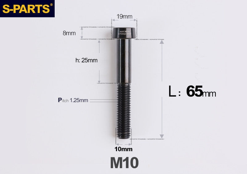 SPARTS M10 D19 P1.25 Titanium Security Bolt – Brake Caliper Locking Screw for Motorcycle