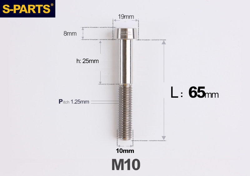 SPARTS M10 D19 P1.25 Titanium Security Bolt – Brake Caliper Locking Screw for Motorcycle