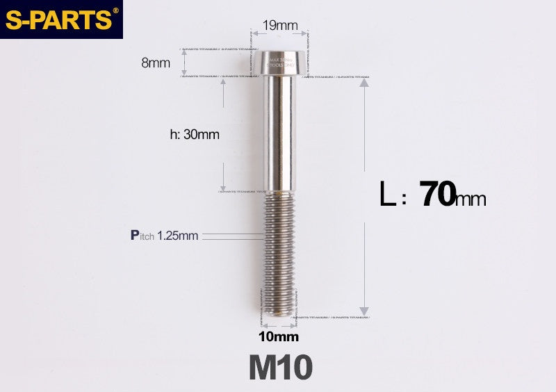 SPARTS M10 D19 P1.25 Titanium Security Bolt – Brake Caliper Locking Screw for Motorcycle