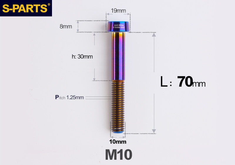 SPARTS M10 D19 P1.25 Titanium Security Bolt – Brake Caliper Locking Screw for Motorcycle