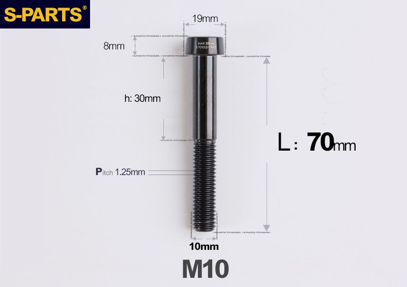 SPARTS M10 D19 P1.25 Titanium Security Bolt – Brake Caliper Locking Screw for Motorcycle