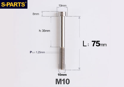 SPARTS M10 D19 P1.25 Titanium Security Bolt – Brake Caliper Locking Screw for Motorcycle