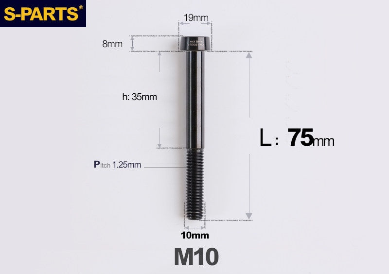 SPARTS M10 D19 P1.25 Titanium Security Bolt – Brake Caliper Locking Screw for Motorcycle