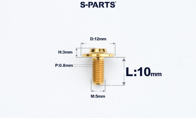 SPARTS A3 Series Titanium Bolt – Button Head M5 D12 – 650°C Forged – S-Grade TC4 Motorcycle Titanium Bolt Upgrade