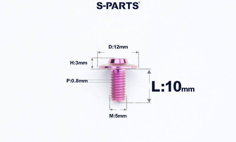 SPARTS A3 Series Titanium Bolt – Button Head M5 D12 – 650°C Forged – S-Grade TC4 Motorcycle Titanium Bolt Upgrade