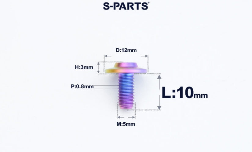 SPARTS A3 Series Titanium Bolt – Button Head M5 D12 – 650°C Forged – S-Grade TC4 Motorcycle Titanium Bolt Upgrade